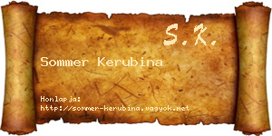 Sommer Kerubina névjegykártya